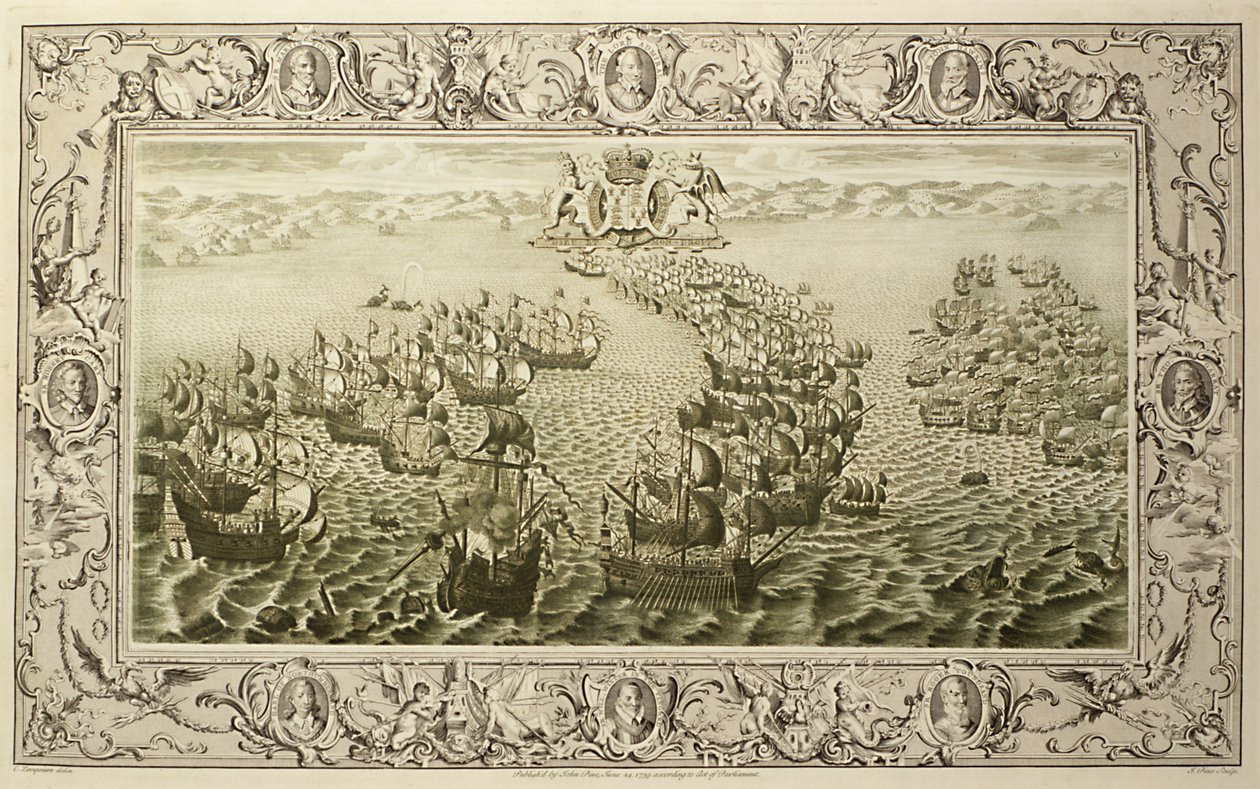 Armada (gravering fra et billedvev), 1739 av John Pine