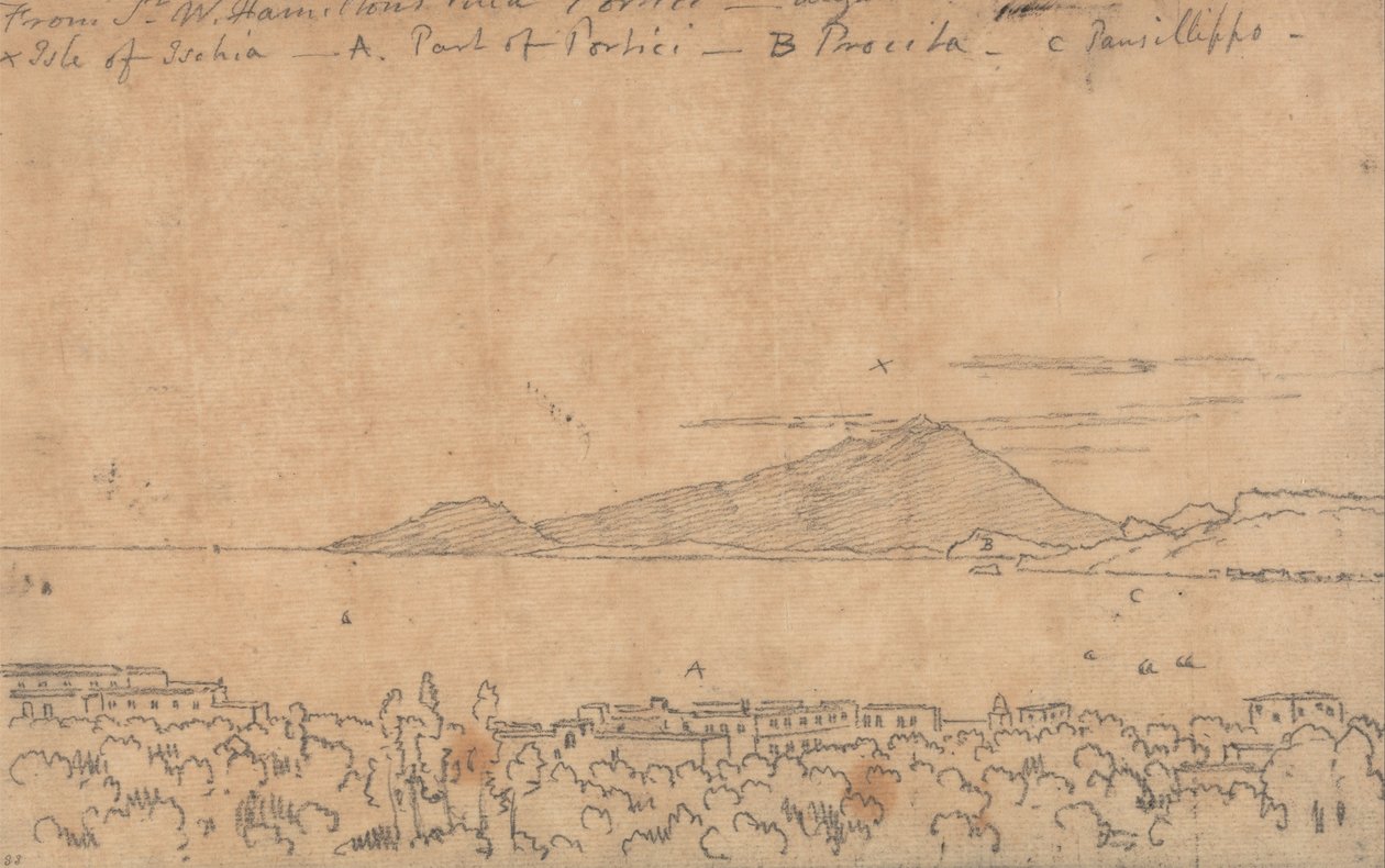 Fra Sir W. Hamiltons Villa, Portici, 12. august av John Robert Cozens
