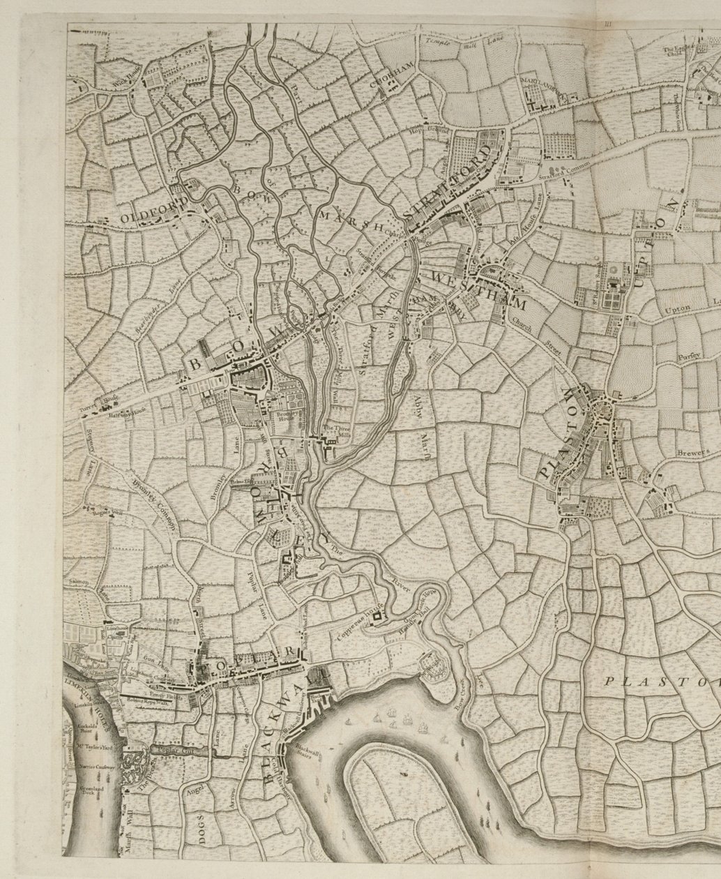 Stratford, London, 1746 av John Rocque