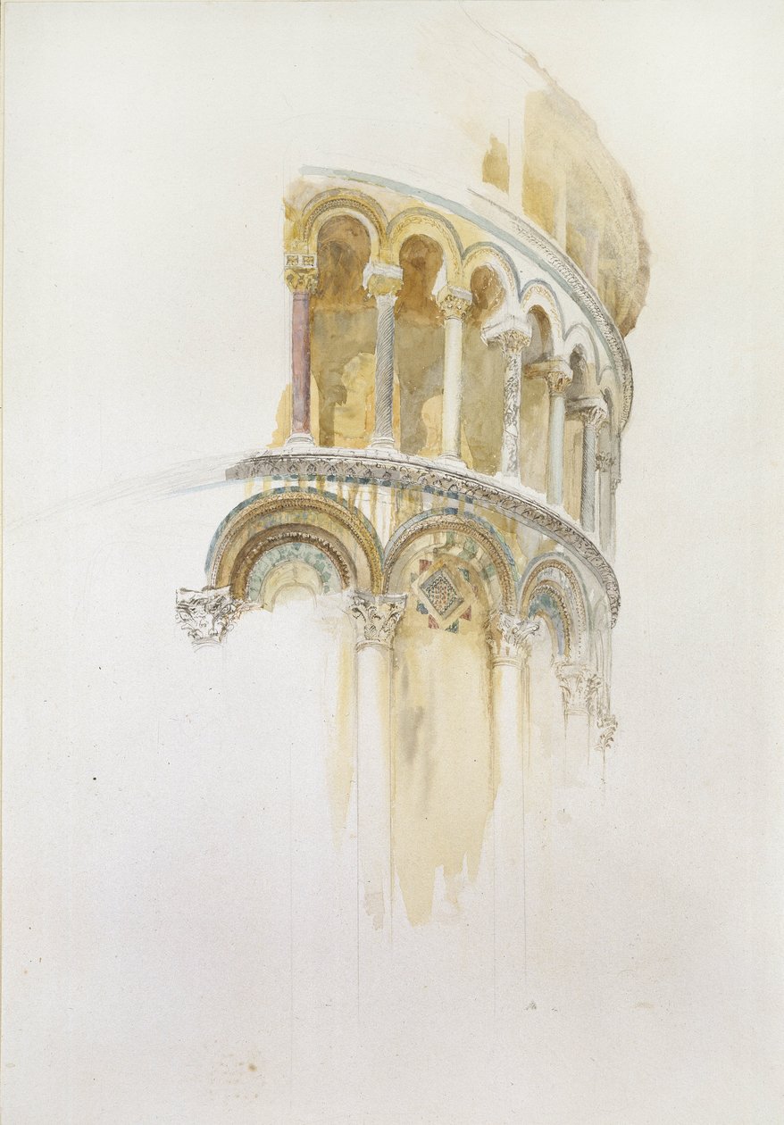 Apse of the Duomo, Pisa, 1800-tallet (blyant og wc på papir) av John Ruskin