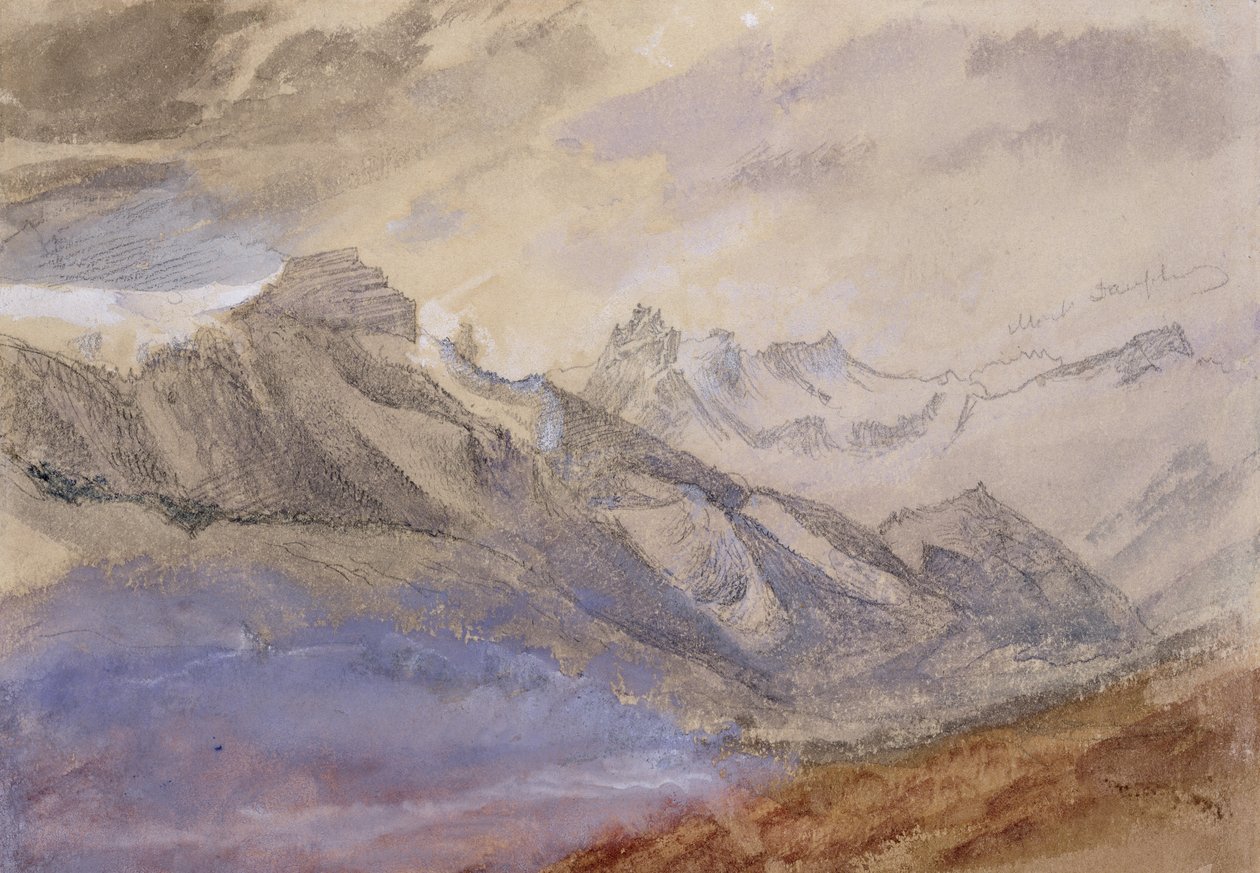 Mont Dauphiny, nær Chartreuse (wc og blyant på papir) av John Ruskin