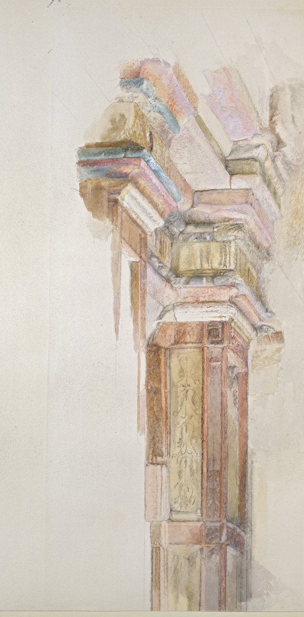 Palazzo Gambacorti, Pisa, 27. - 30. april 1872 (akvarell over grafitt på vevd papir) av John Ruskin