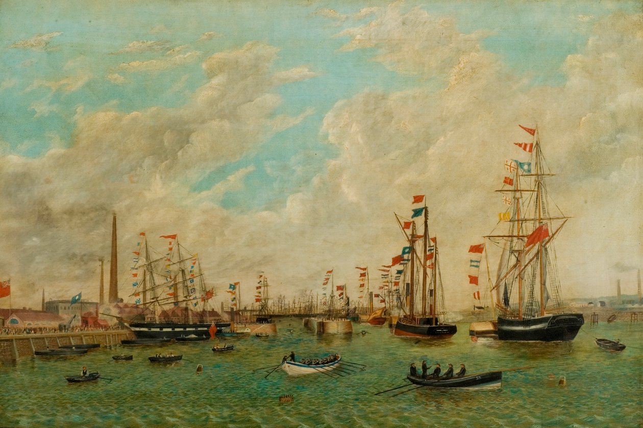 Åpning av Tyne Dock, 3. mars 1859 av John Scott