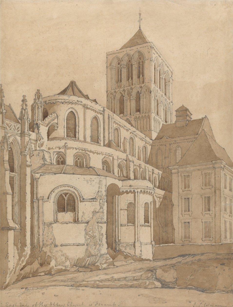 Abbey Church i Fecamp, Normandie av John Sell Cotman