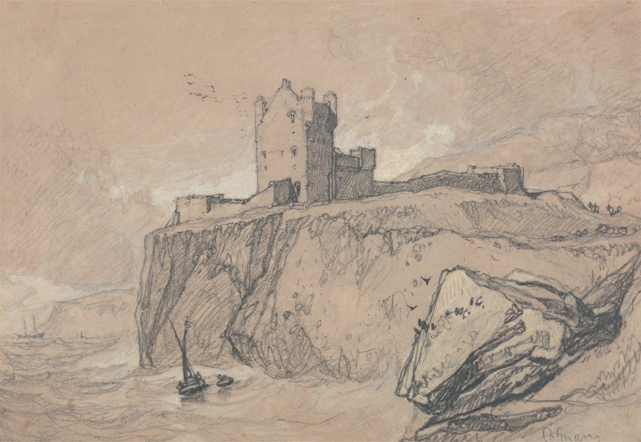 Bamborough Castle, Northumberland av John Sell Cotman