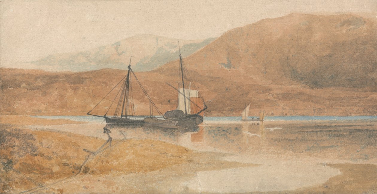 Barmouth -elvemunningen med Cader Idris, Nord -Wales av John Sell Cotman