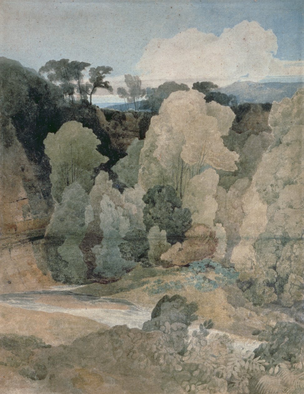 Devil's Elbow, Rokeby Park, ca. 1806-7 (blyant, wc på papir) av John Sell Cotman