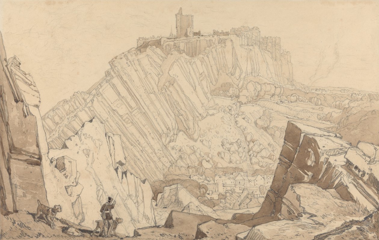 Domfront, med utsikt mot sørøst av John Sell Cotman