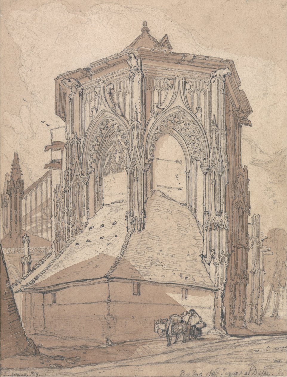 East End of Saint Jacques at Dieppe, Normandie av John Sell Cotman
