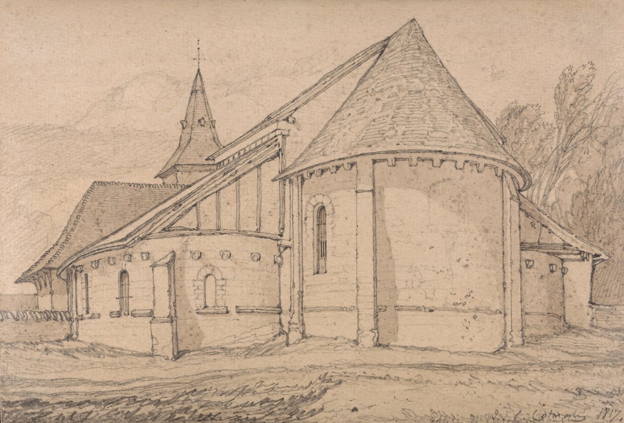 East End av Abbey Church of St. Paul i Rouen, Normandie av John Sell Cotman