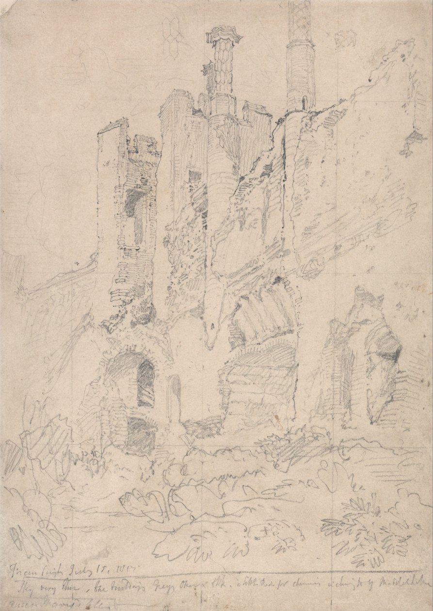 Framlingham Castle, Suffolk- Del av ødelagt interiør av John Sell Cotman