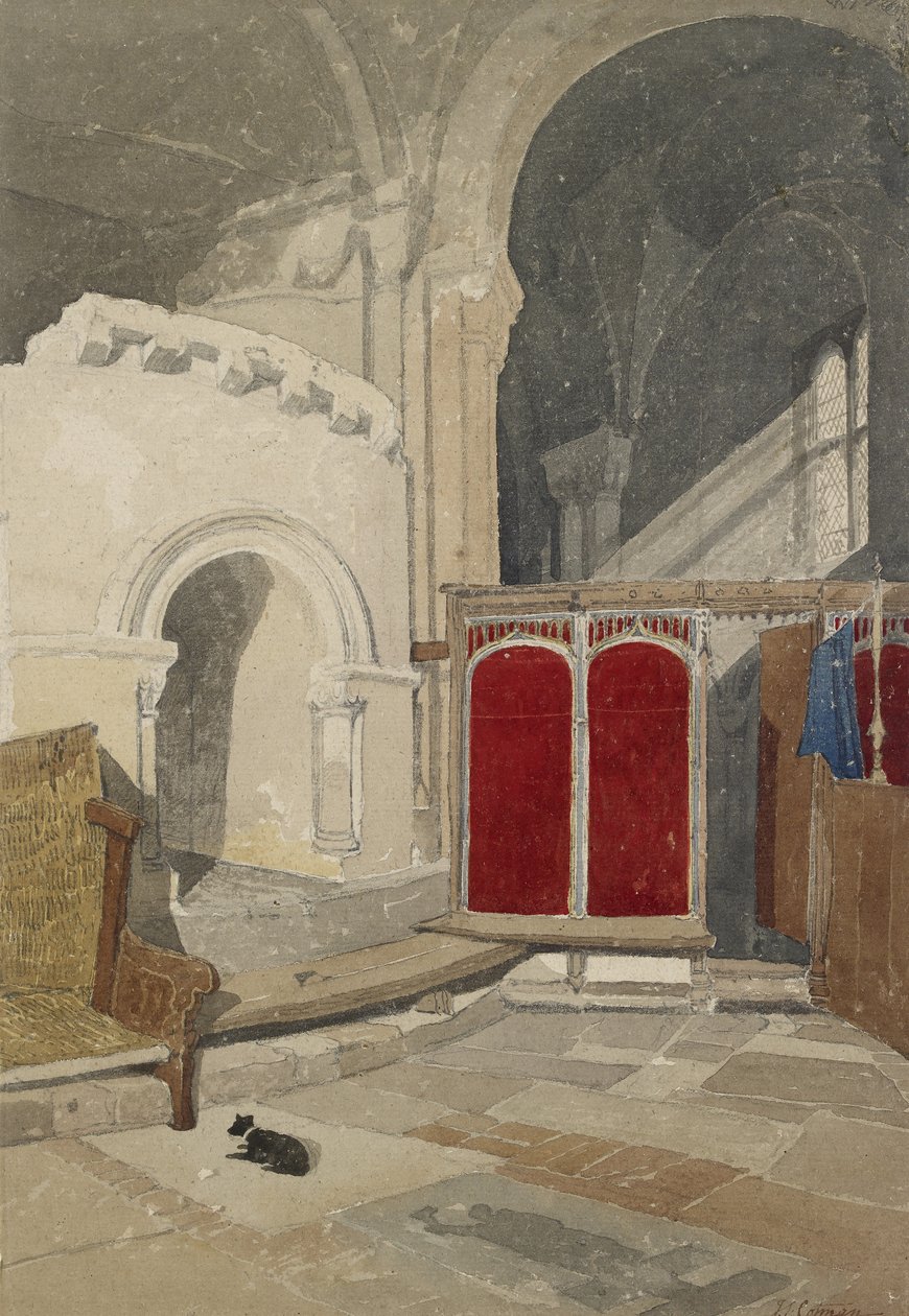 Interiør i Norwich Cathedral, 1800-tallet av John Sell Cotman