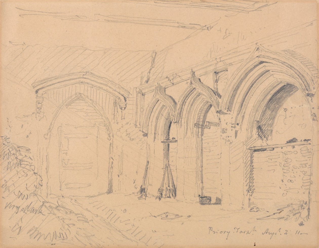 Interiør i Ruins of Yarmouth Priory av John Sell Cotman