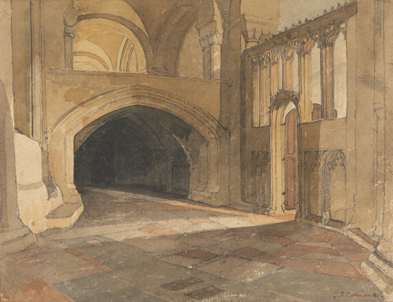 Norwich Cathedral- Inngang til Jesus Chapel av John Sell Cotman