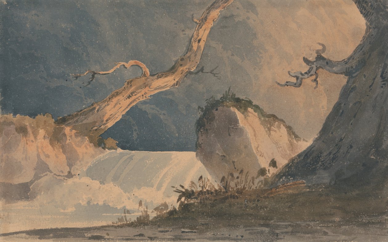 Foss i et øde landskap av John Sell Cotman