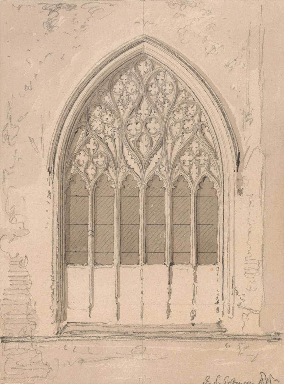 West Window of Snettisham Church, Norfolk av John Sell Cotman