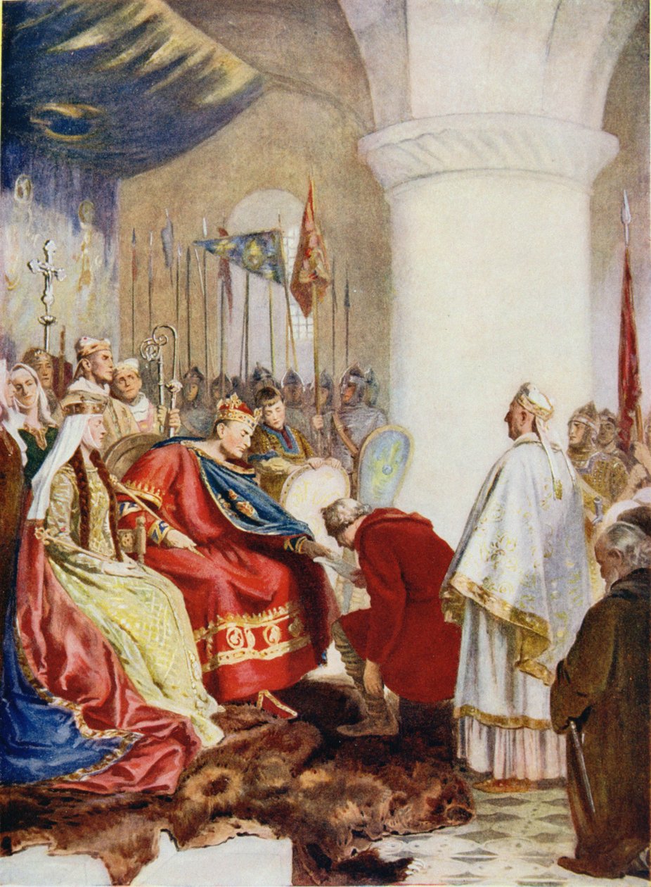 William (1027-87) gir et charter til City of London, illustrasjon fra 