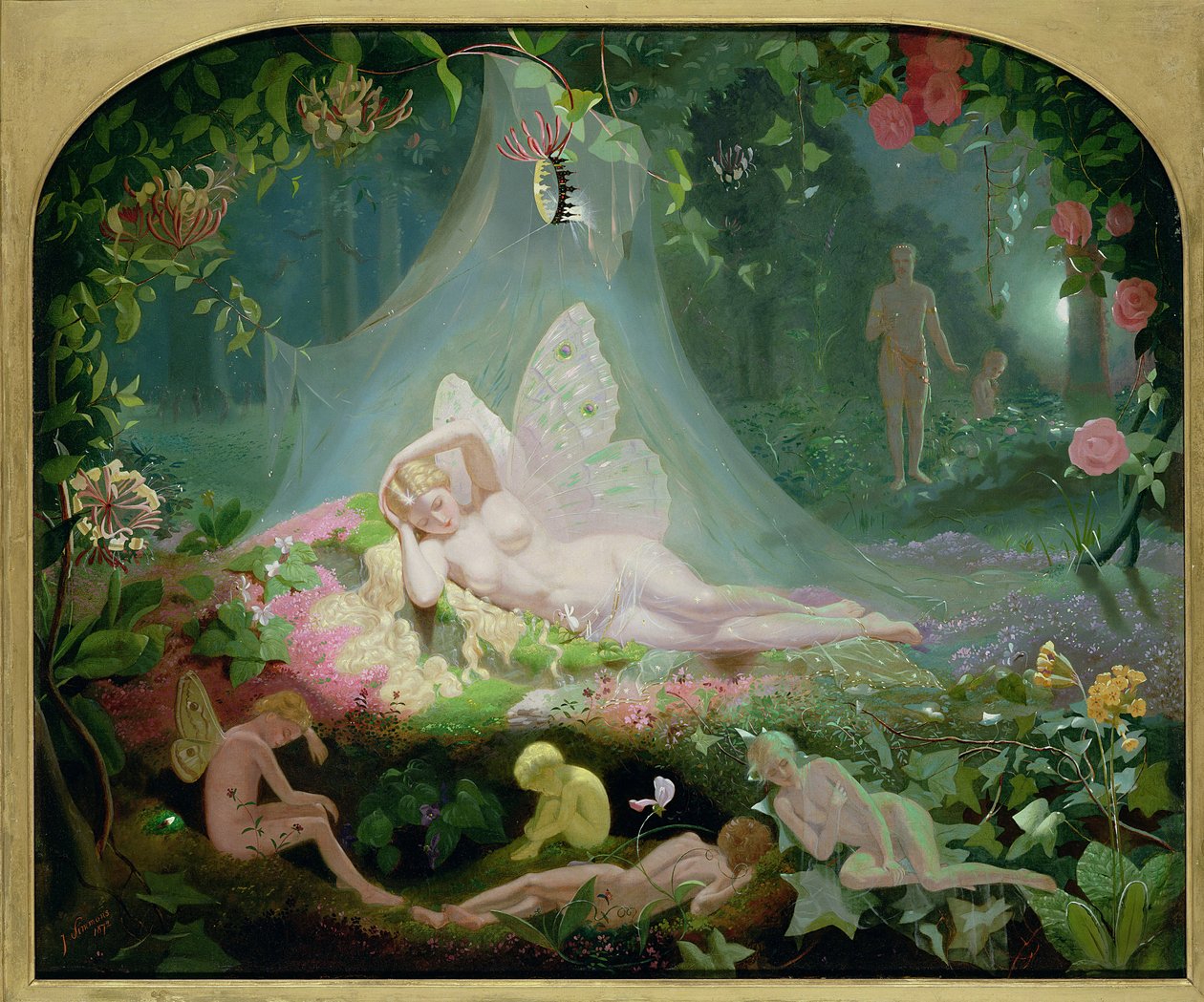 Der sover Titania, 1872 av John Simmons