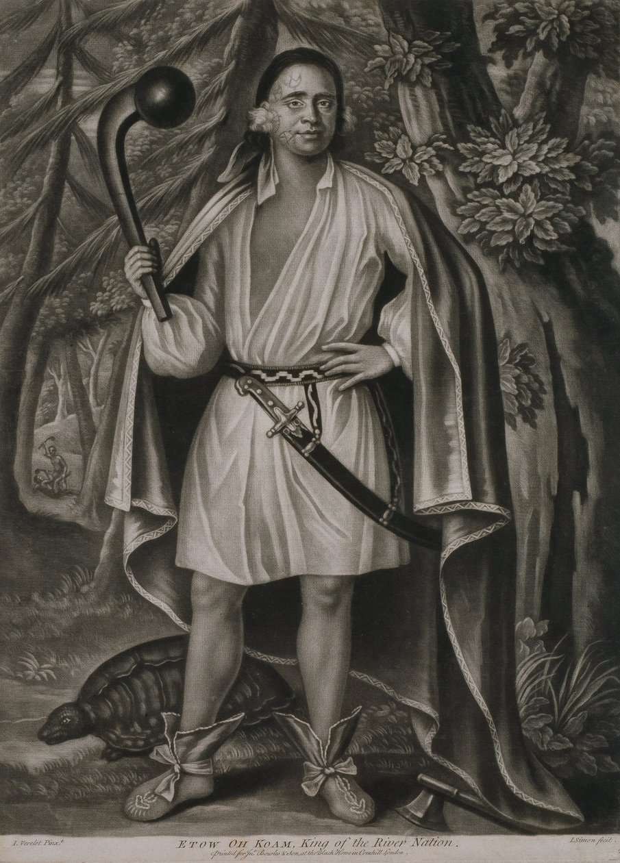 Etow Oh Koam, King of the River Nation (1710) av John Simon