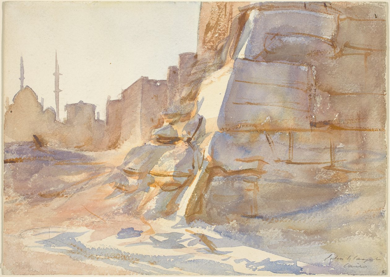 Kairo, ca. 1891 (akvarell over grafitt på vevd papir) av John Singer Sargent
