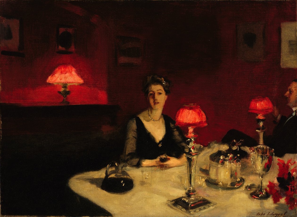 Portglasset (Et middagsbord om natten) av John Singer Sargent