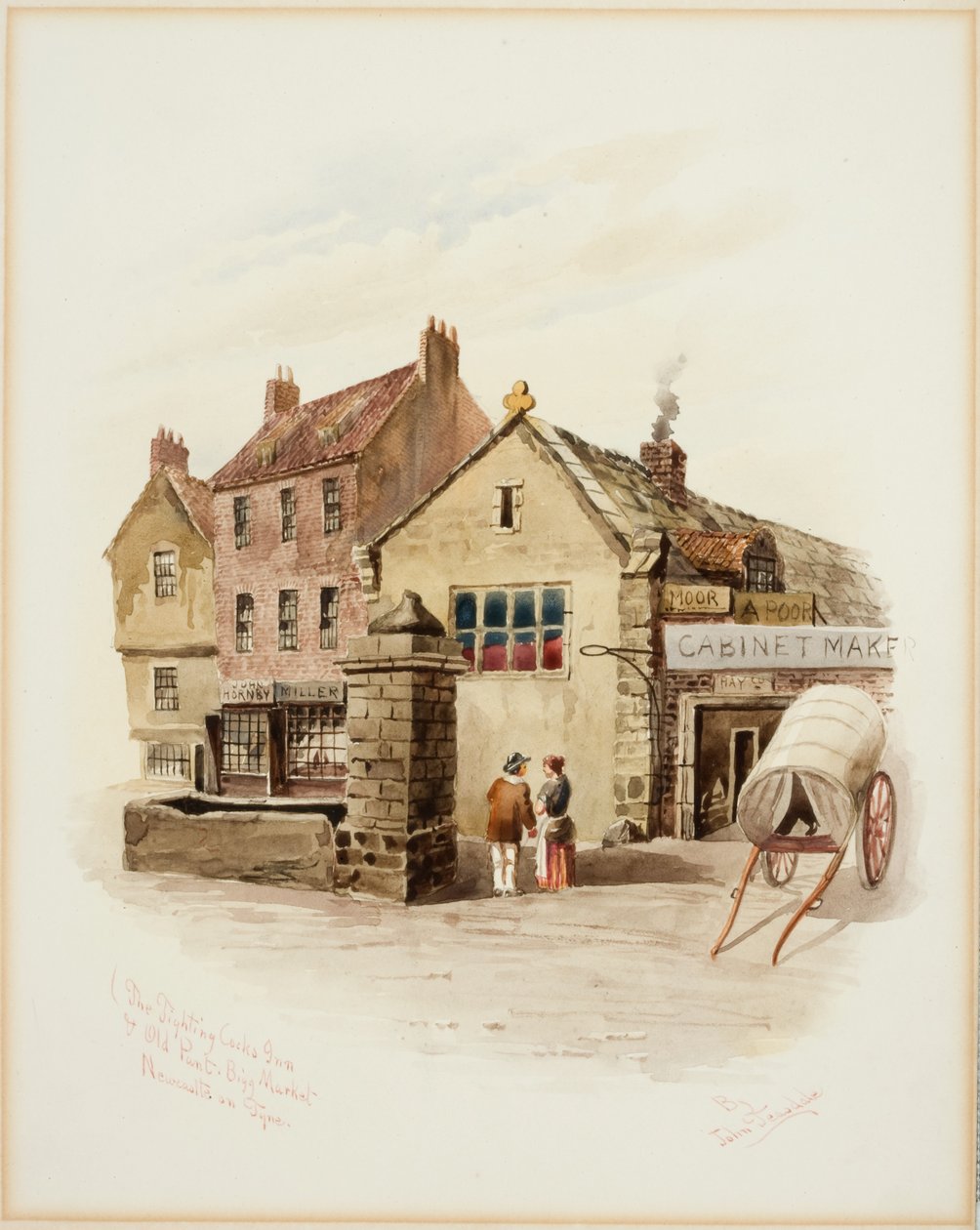 The Fighting Cocks Inn and Old Pant, Bigg Market, Newcastle upon Tyne (kroppsfarge) av John Teasdale