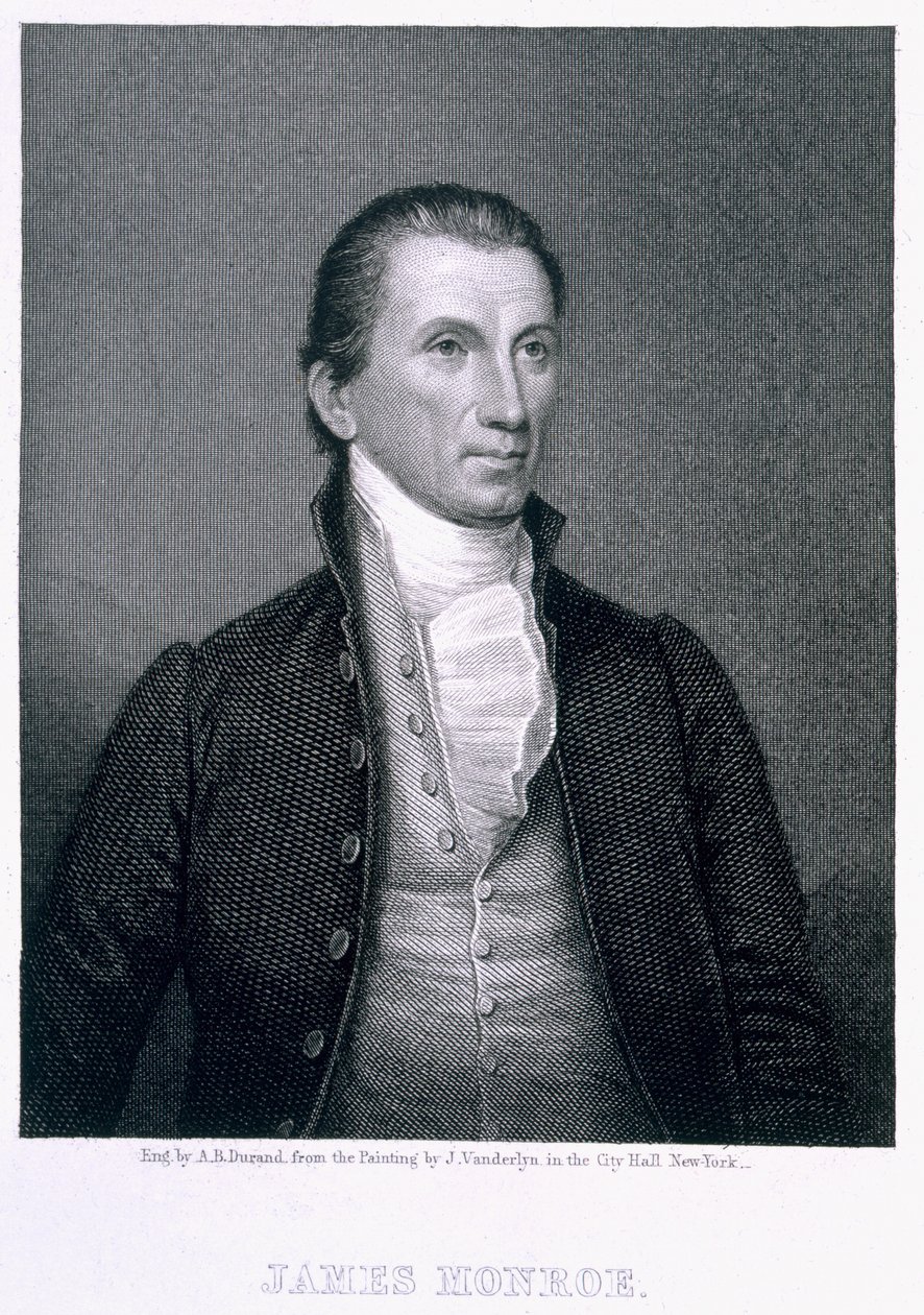 James Monroe, gravert av Asher Brown Durand (1796-1886) av John Vanderlyn