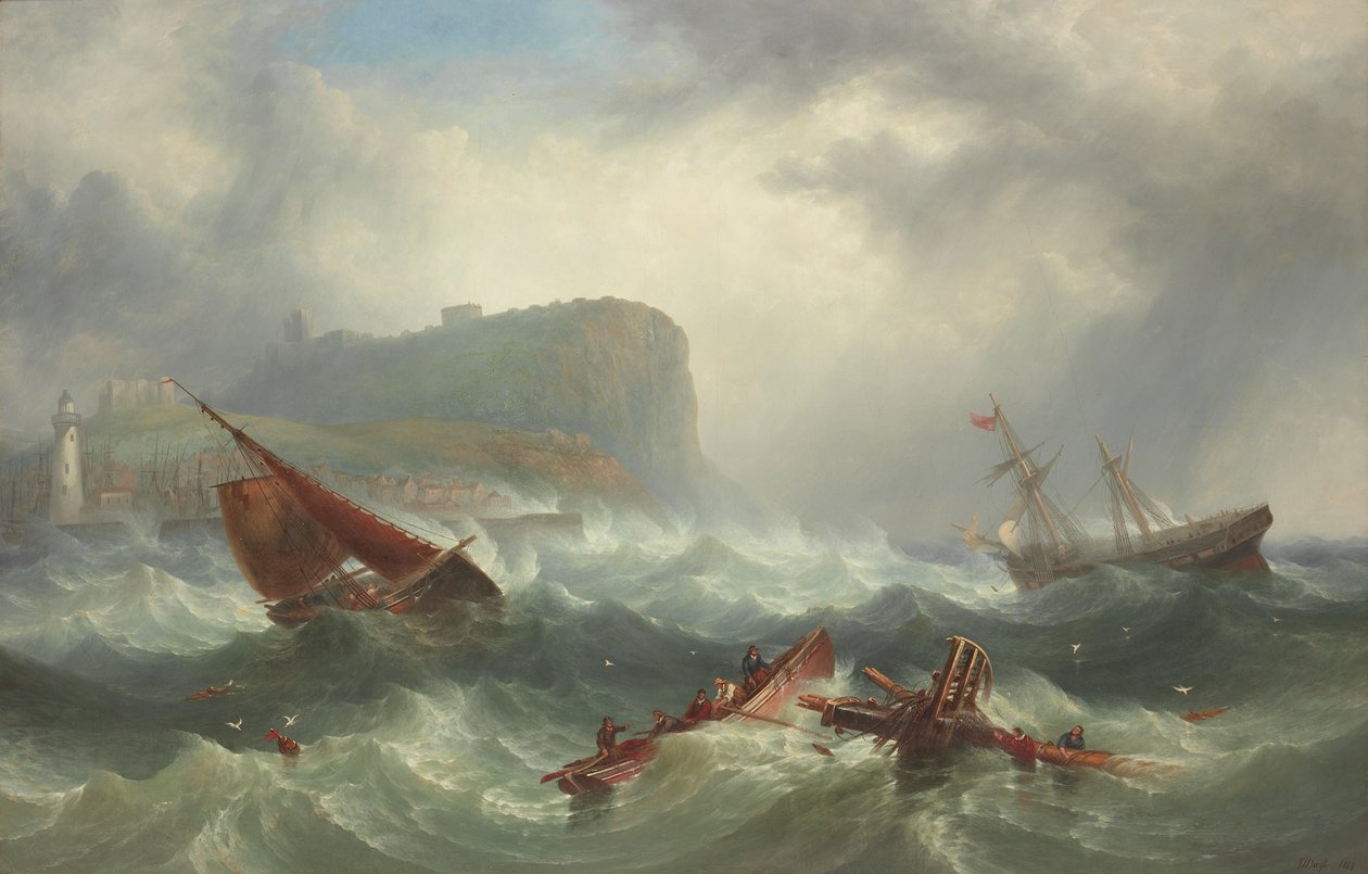 Vraket utenfor Scarborough, 1863 av John Warkup Swift