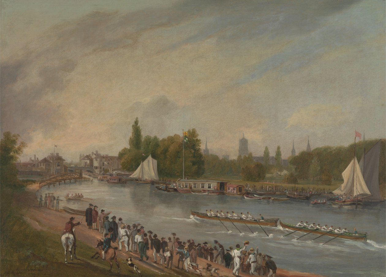 Et båtrace på elven Isis, Oxford av John Whessell
