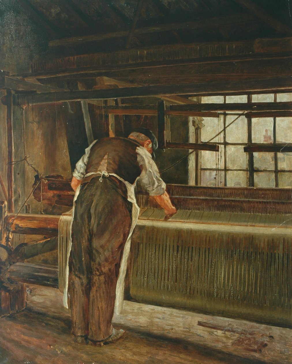 Veving på en vevstol av John William Brooke