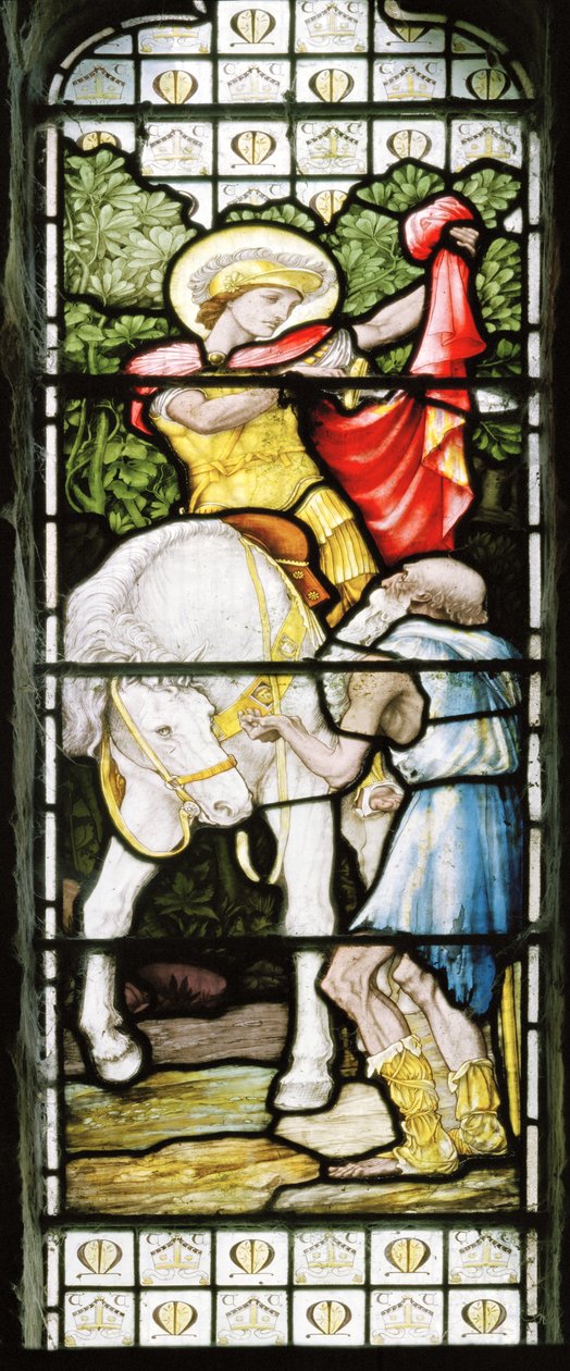 Litchborough, St Martin, James Powell & Sons, John William Brown (1842-1928), St Martin Dividing His Cloak, 1883 av John William Brown