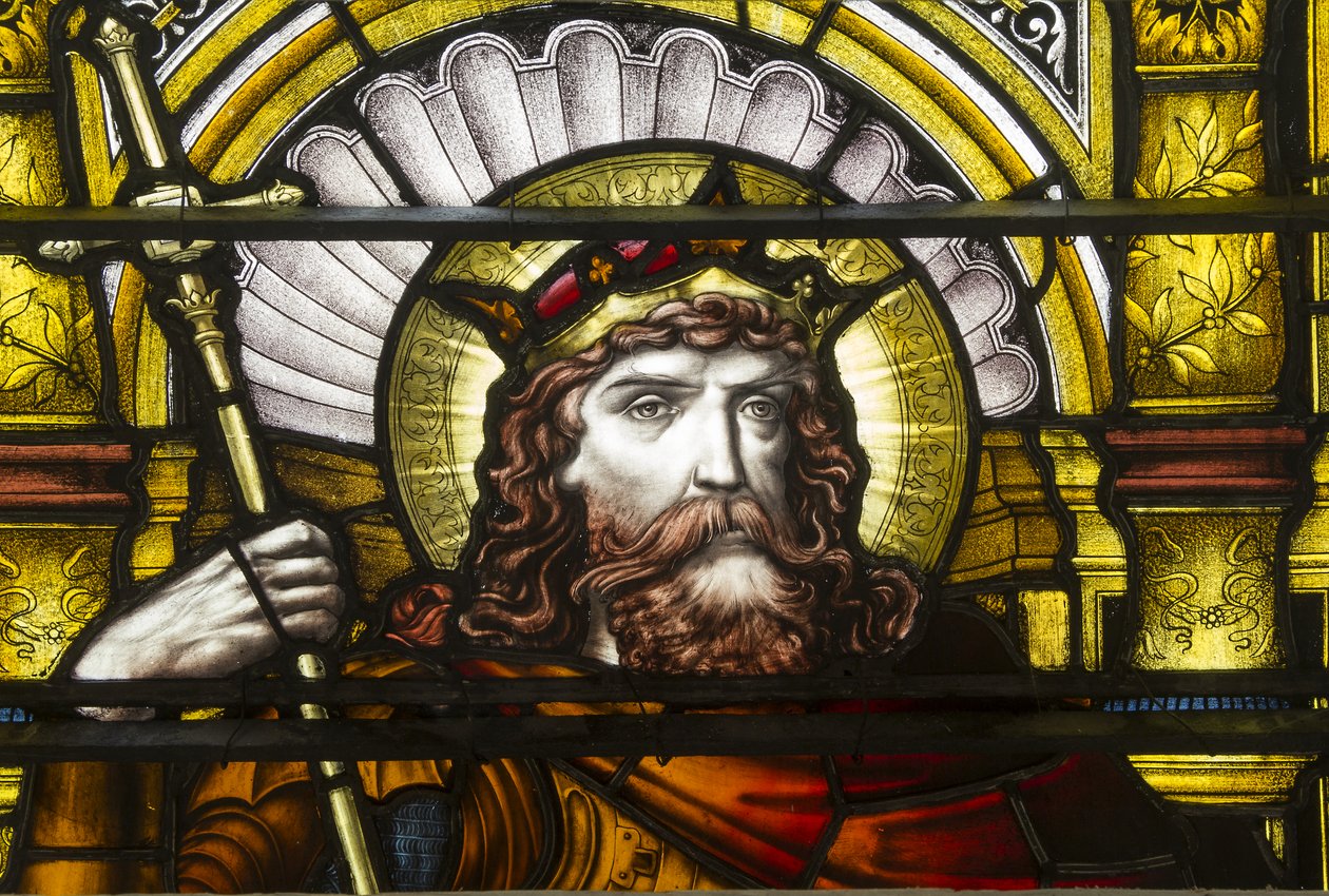Oxford, Trinity College, James Powell & Sons, John William Brown (1842-1928), St Oswald, 1885 av John William Brown