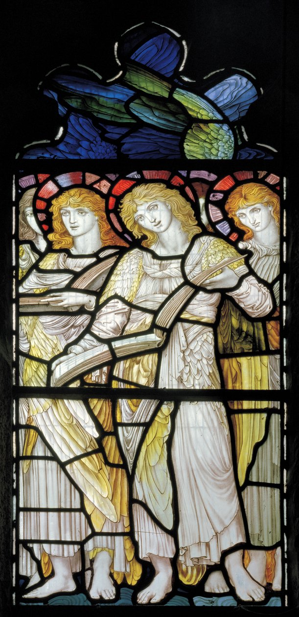 Singing Angels, Te Deum, East Window, ca. 1888 av John William Brown