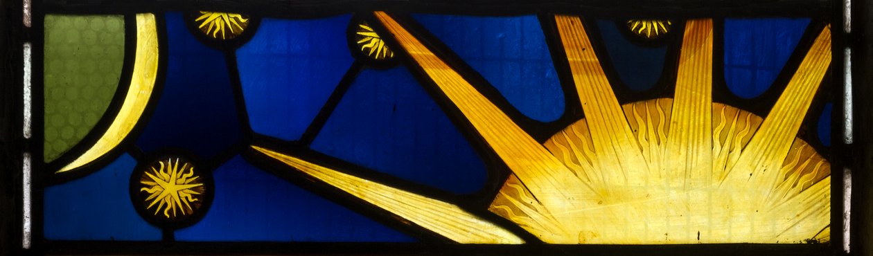 Sun & Moon, Creation, Te Deum, East Window, ca. 1888 av John William Brown