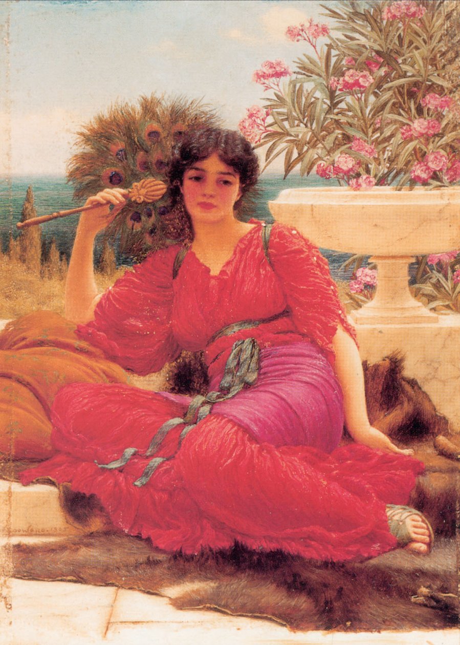 Flabellifera oljestudie av John William Godward