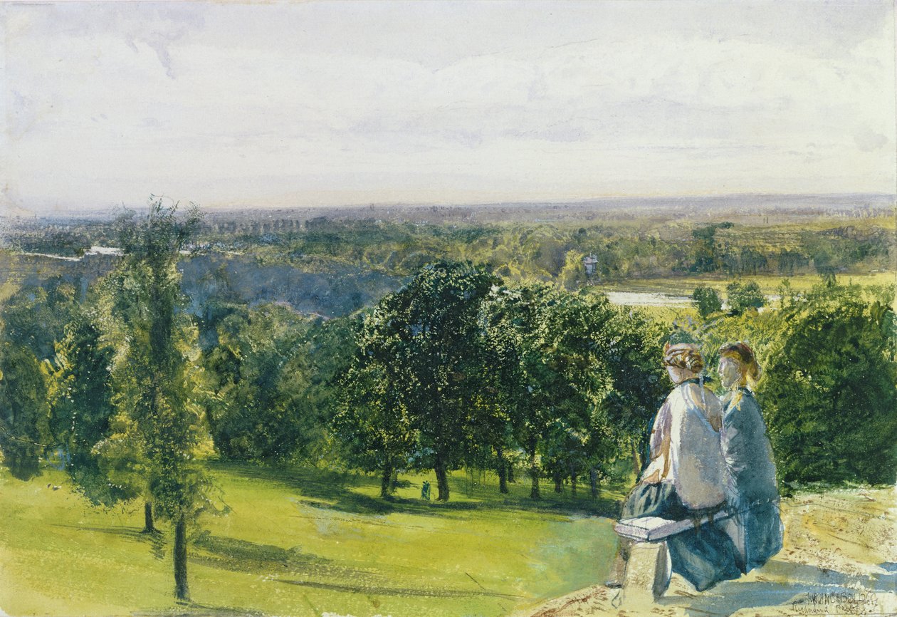 I Richmond Park, ca. 1869 (wc med gouache på papir) av John William Inchbold