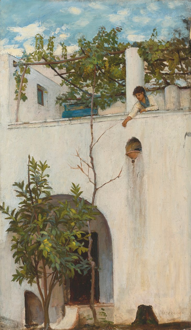 Lady on a Balcony, Capri av John William Waterhouse