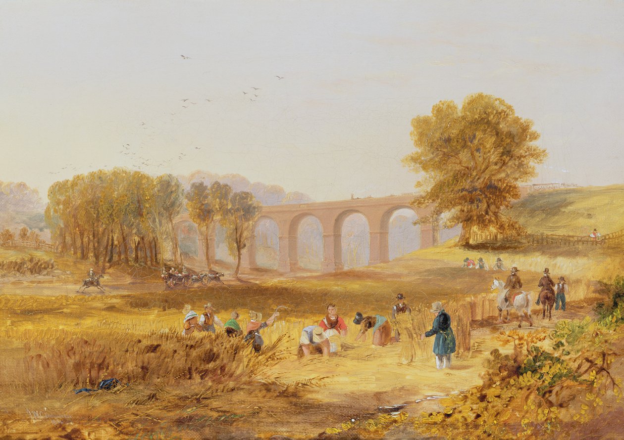 Corby Viaduct, Newcastle and Carlisle Railway, 1836 av John Wilson Carmichael