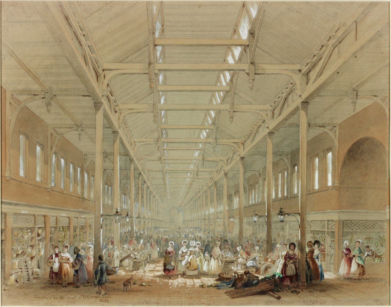 Interiør av Grainger Market (kroppsfarge) av John Wilson Carmichael