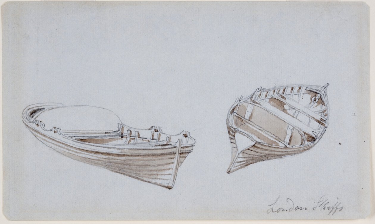 London Skiffs (blekk (brun) og blyant) av John Wilson Carmichael
