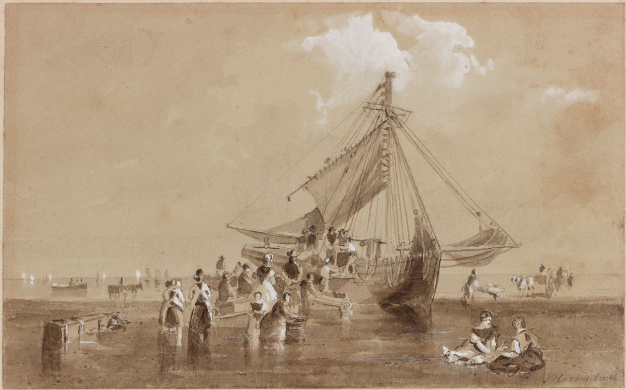 On the Beach at Redcar (kroppsfarge) av John Wilson Carmichael
