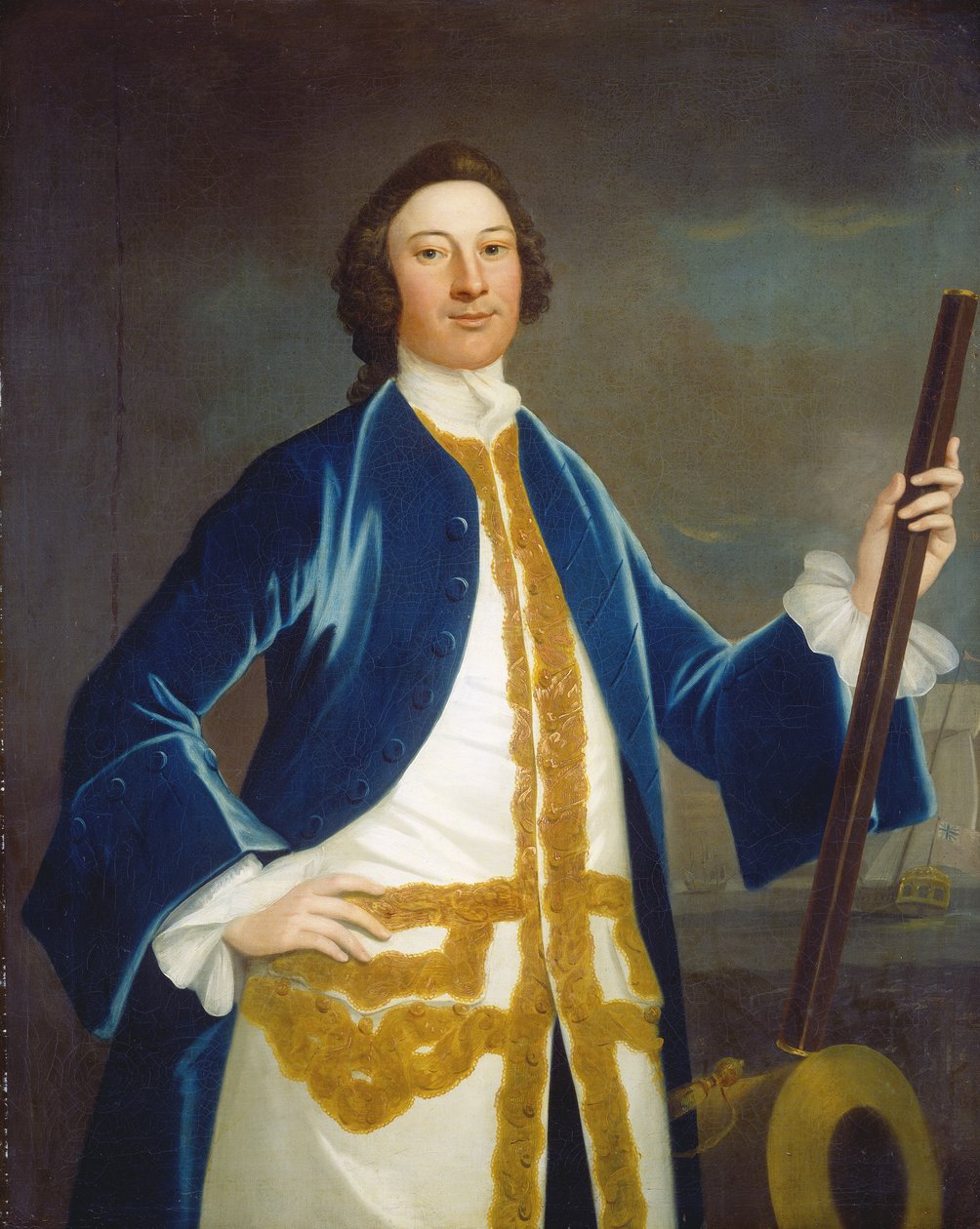 Uidentifisert britisk sjøoffiser, ca. 1745 av John Wollaston