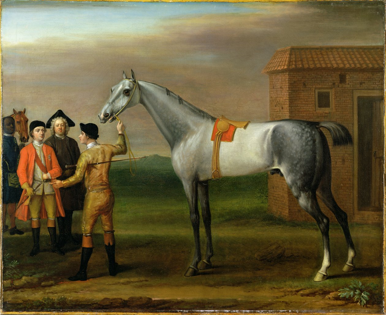 Lamprey, med sin eier, Sir William Morgan, på Newmarket, 1723 av John Wootton