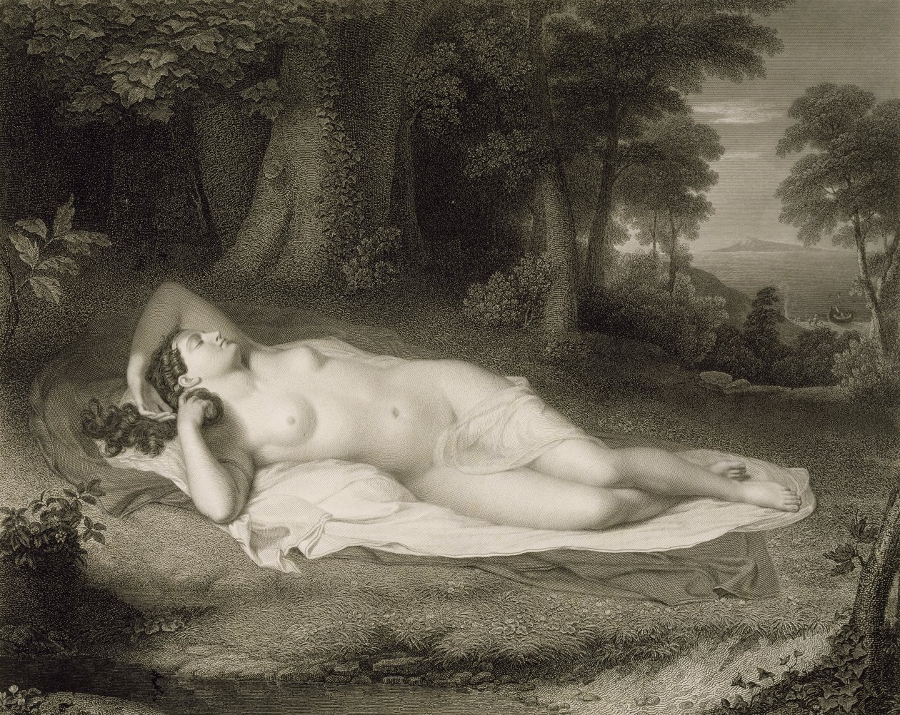 Ariadne, gravert av Asher Brown Durand (1796-1886) av John after Vanderlyn
