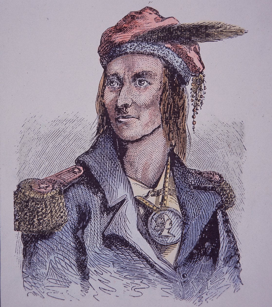 Tecumseh (farget gravering) av Walter Charles Mills