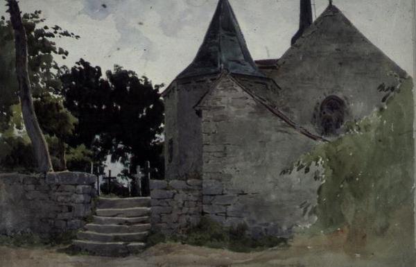Utsikt over en kirke, 1800-tallet av John Absolon