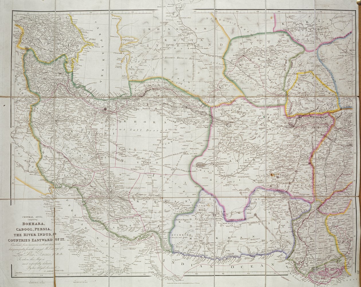 Kart over Sentral-Asia, 1834 av John Arrowsmith