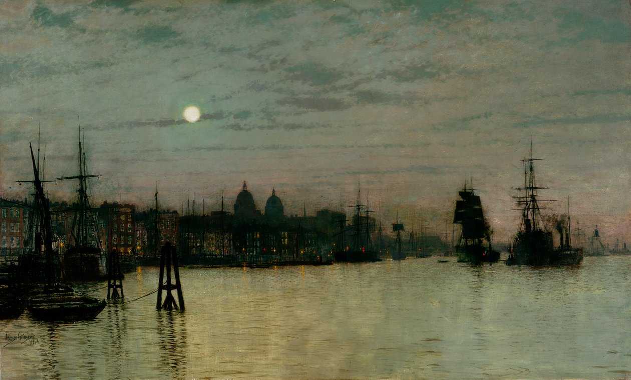 Greenwich, Half Tide, 1884 av John Atkinson Grimshaw