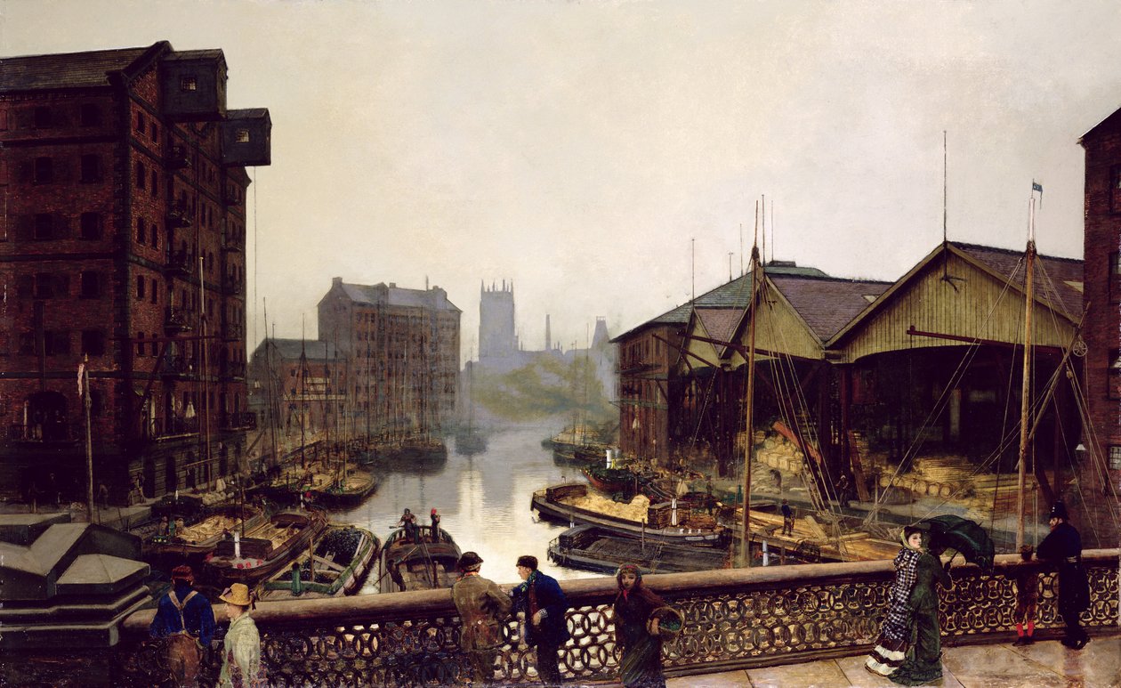 Leeds Bridge av John Atkinson Grimshaw
