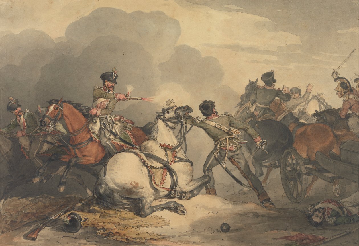 En kampscene av John Augustus Atkinson